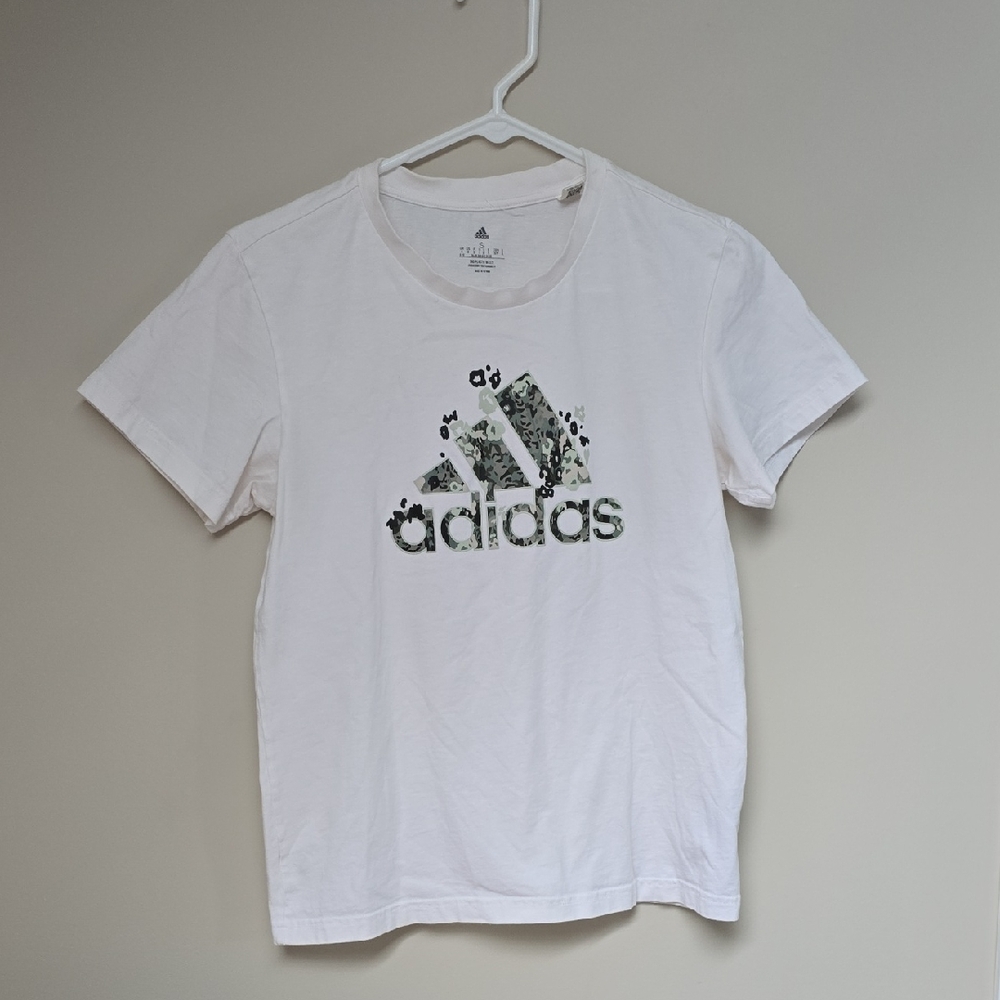 Adidas White Tee with Graphic Logo